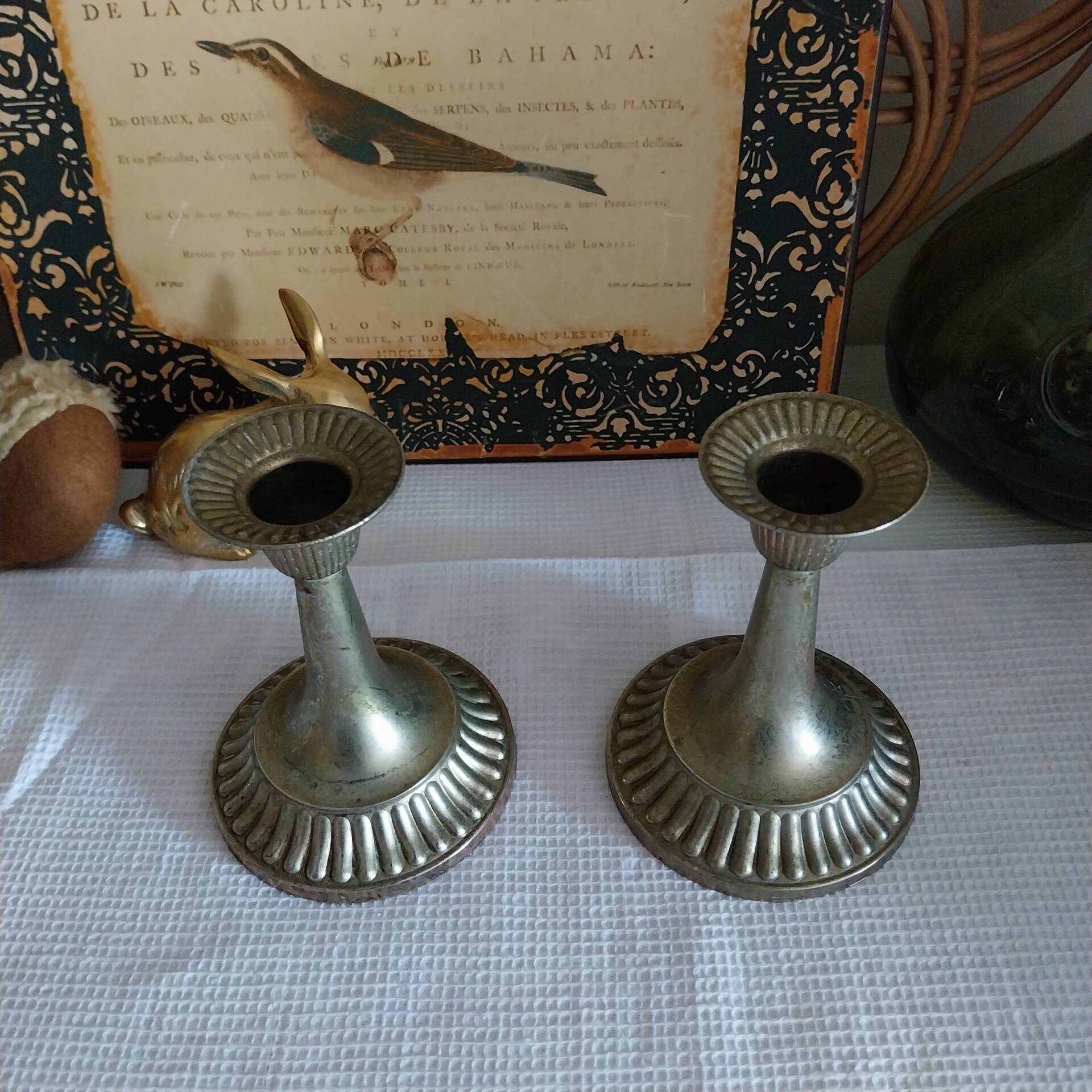 Antique brass candlesticks