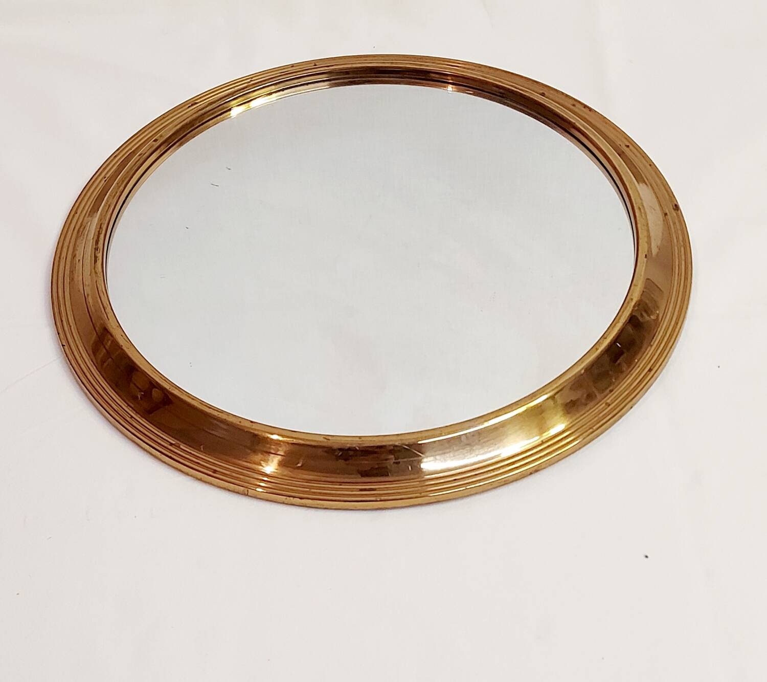 Vintage round mirror tray
