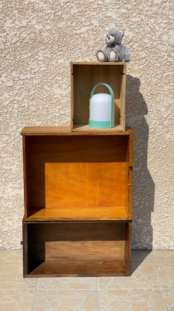Vintage oak geometric drawer floor