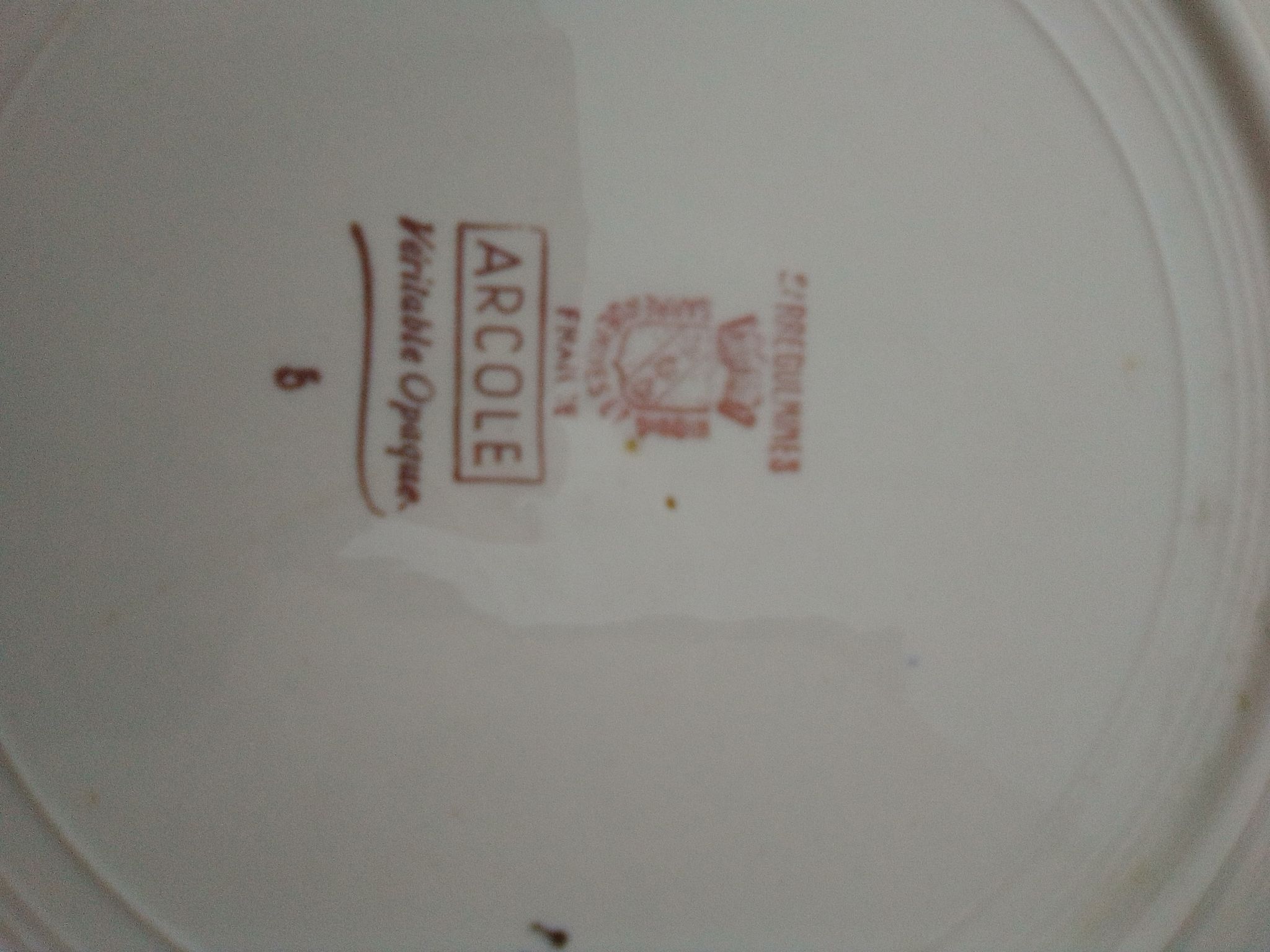 Flat plate in earthenware of Digoin Sarreguemines model Arcole diam 23,5 cm