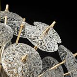 Grand superb Sputnik floral chandelier in glass and brass, Germany, 1960s.