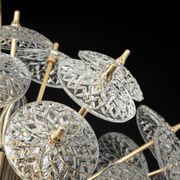 Grand superb Sputnik floral chandelier in glass and brass, Germany, 1960s.