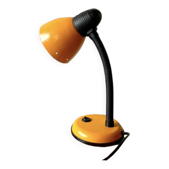 Lampe de bureau vintage en métal peint orange