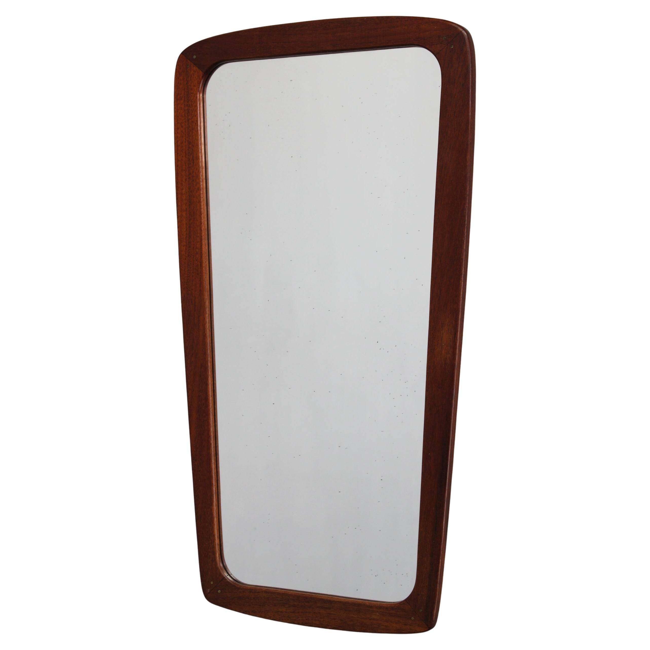 1960s Danish solid teak mirror by Johansens Spejle Kobenhavn
