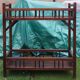 Large double wooden planter with zinc tray