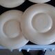 Set of 6 Vintage Mimosa Egg Plates – Speckled Cream Ceramic