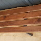 Metal and wood locker room bench