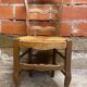 Vintage Provençal Chair Old Wood + Woven Straw Seat