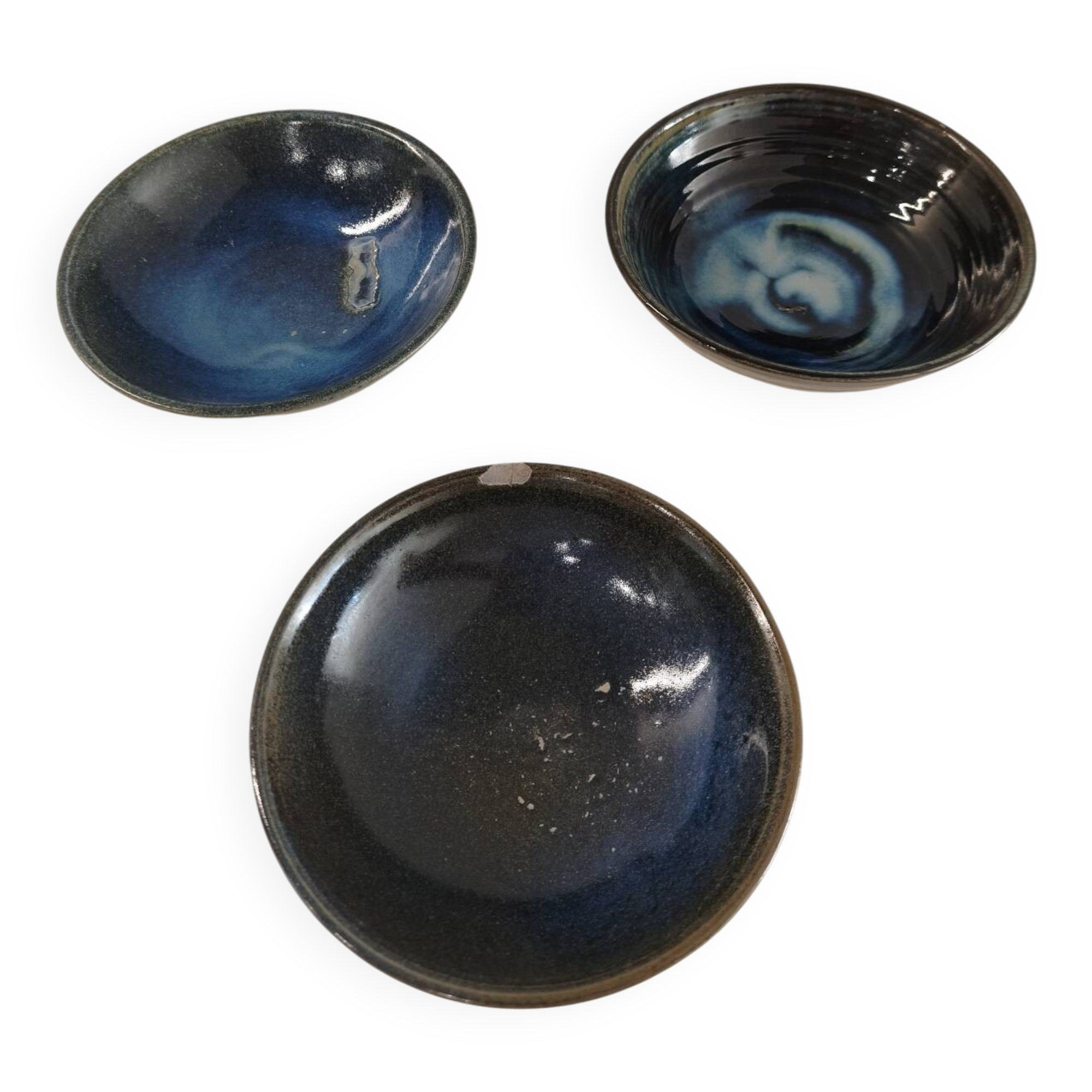 Set of 3 stoneware bowls La Borne