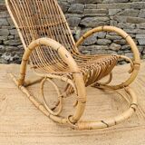 Pair of rattan rocking chairs by Rohe Noordwolde