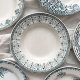 6 mismatched Saint Amand ironstone soup plates