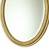 Oval Gold Leaf Gilded Mirror Classic Facet France 52cm