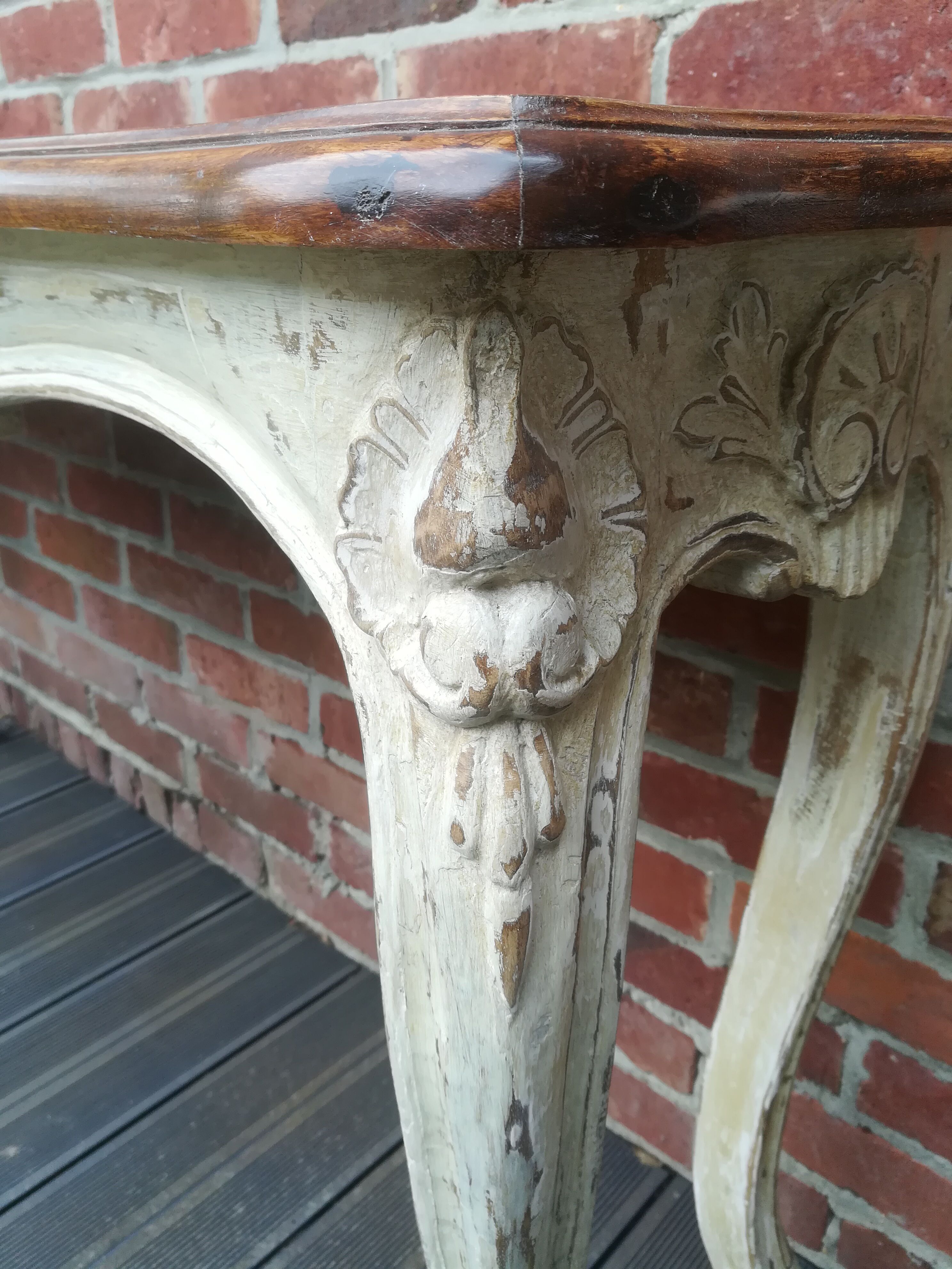 Louis XV style console patinated