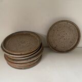 Set of 7 stoneware dessert plates