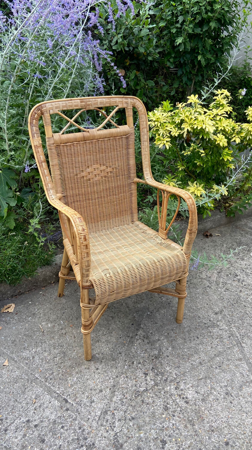 Adult vintage rattan armchair