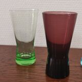 Set of 5 colorful aperitif glasses vintage year 60/70