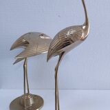 Two solid brass XL birds H. 48 cm
