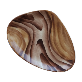 Fake wood dish Vallauris vintage