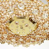 Golden brass chandelier with crystal glass inlays by Palwa, Germany, 1970s.