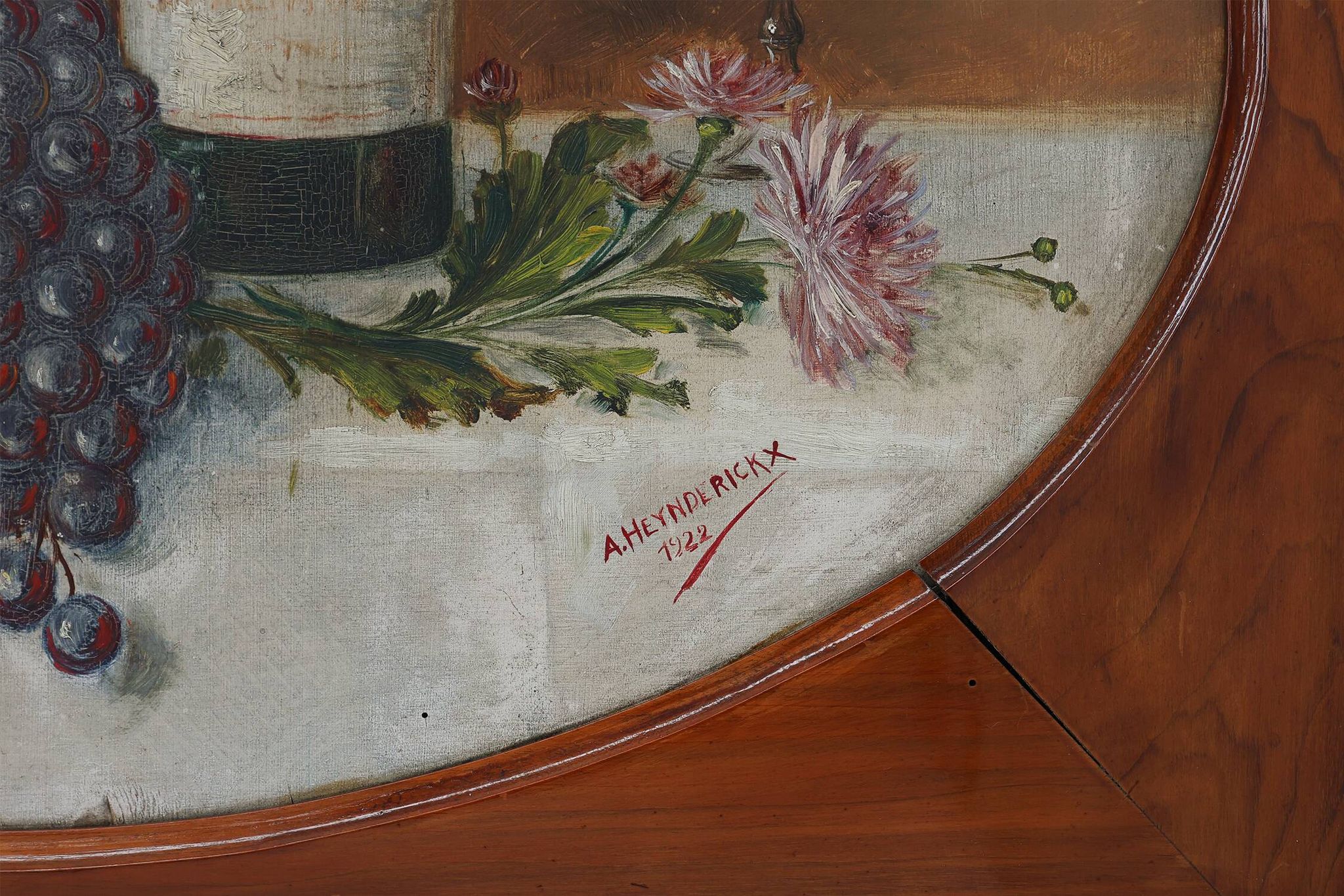 Still Life Oil Painting on wood by the Belgian Artist A. Heynderickx, 1922