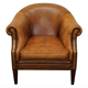 Vintage club armchair in leather color cognac Netherlands