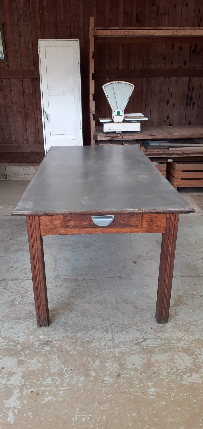 Table de ferme zinc.