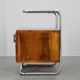 Restored Bauhaus chrome and walnut nightstand, Czechoslovakia 1940s