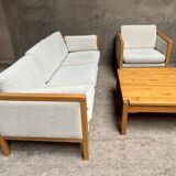 Ensemble canapés fauteuil table basse design 1980