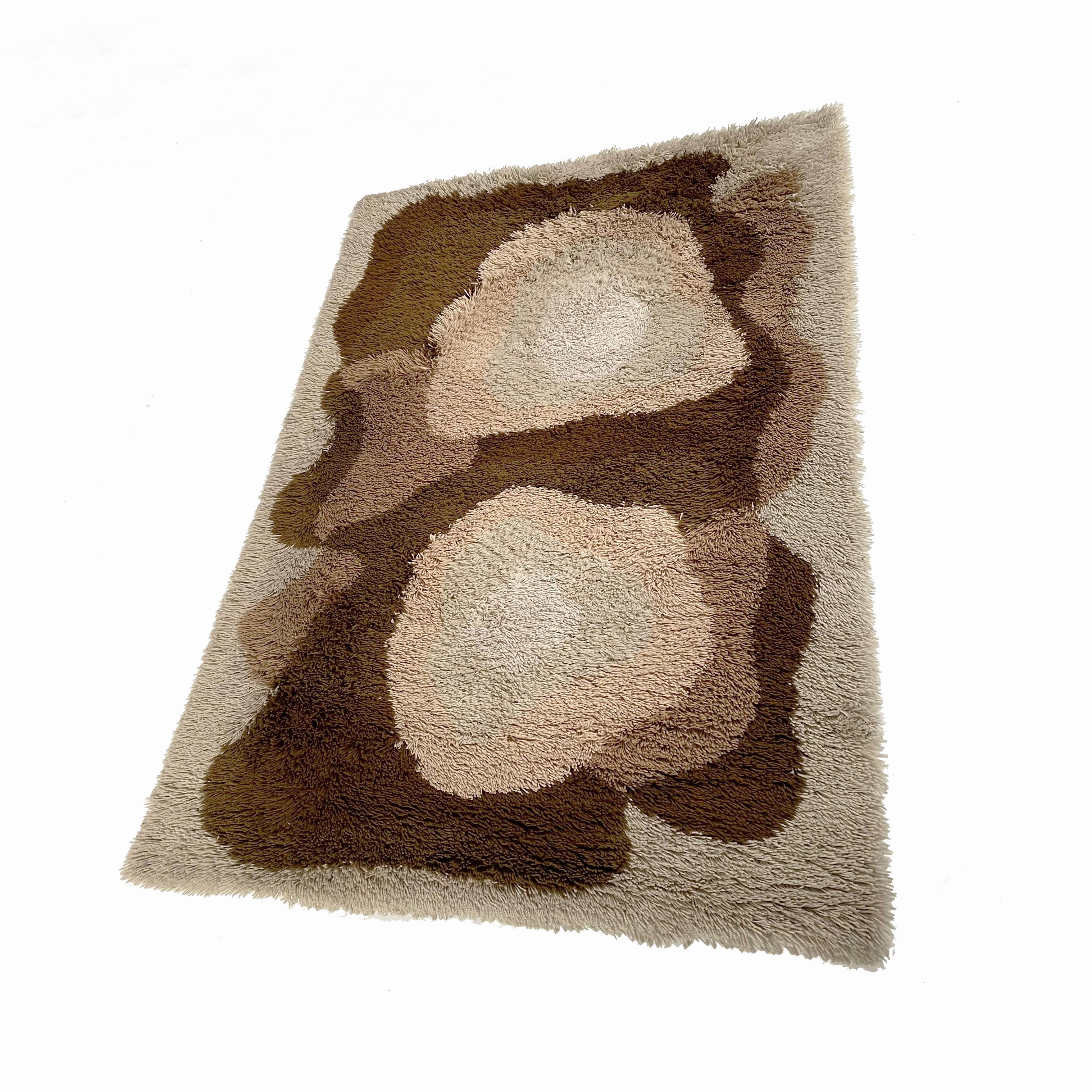 Large Vintage Colorful Psychedelic High Pile Rug by Desso, Netherlands, Denmark 1970