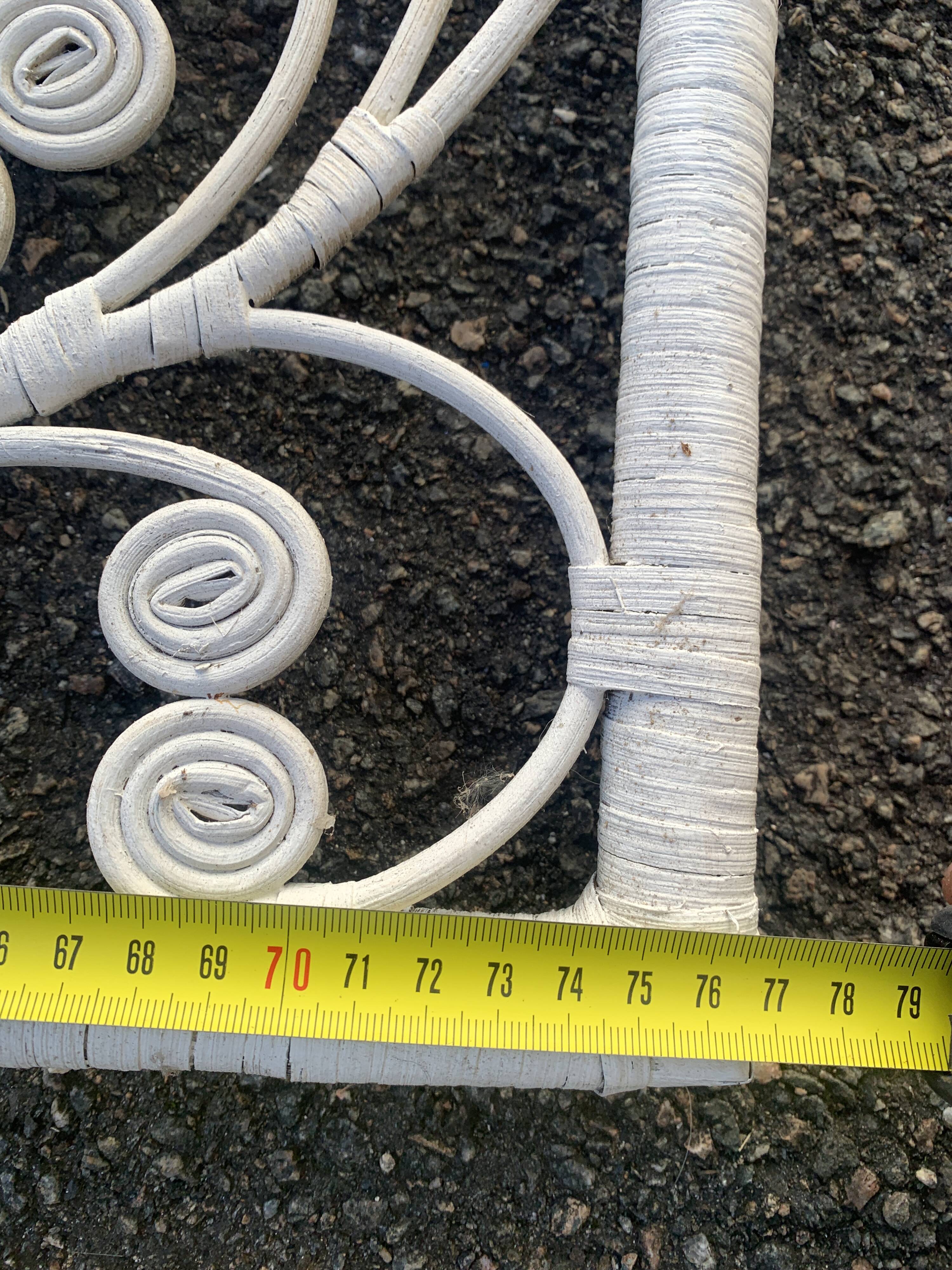 large white rattan mirror 77 x 60