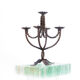 Vintage church brutalist hand forged iron candle holder