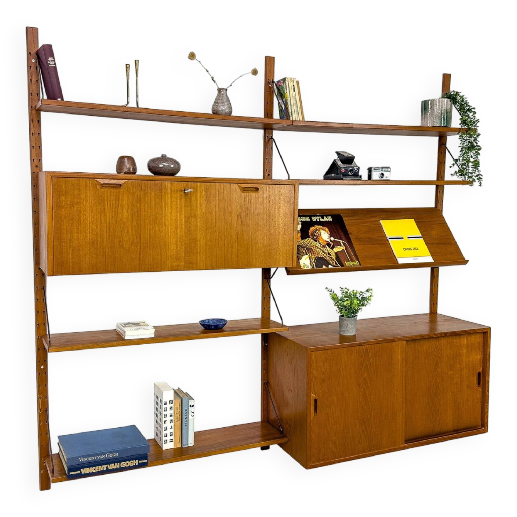 Système mural en teck par Sven Ellekaer pour Albert Hansen, années 1960