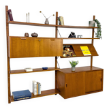 Système mural en teck par Sven Ellekaer pour Albert Hansen, années 1960