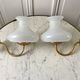 Pair of opaline tulip appliques on brass support 40-50s