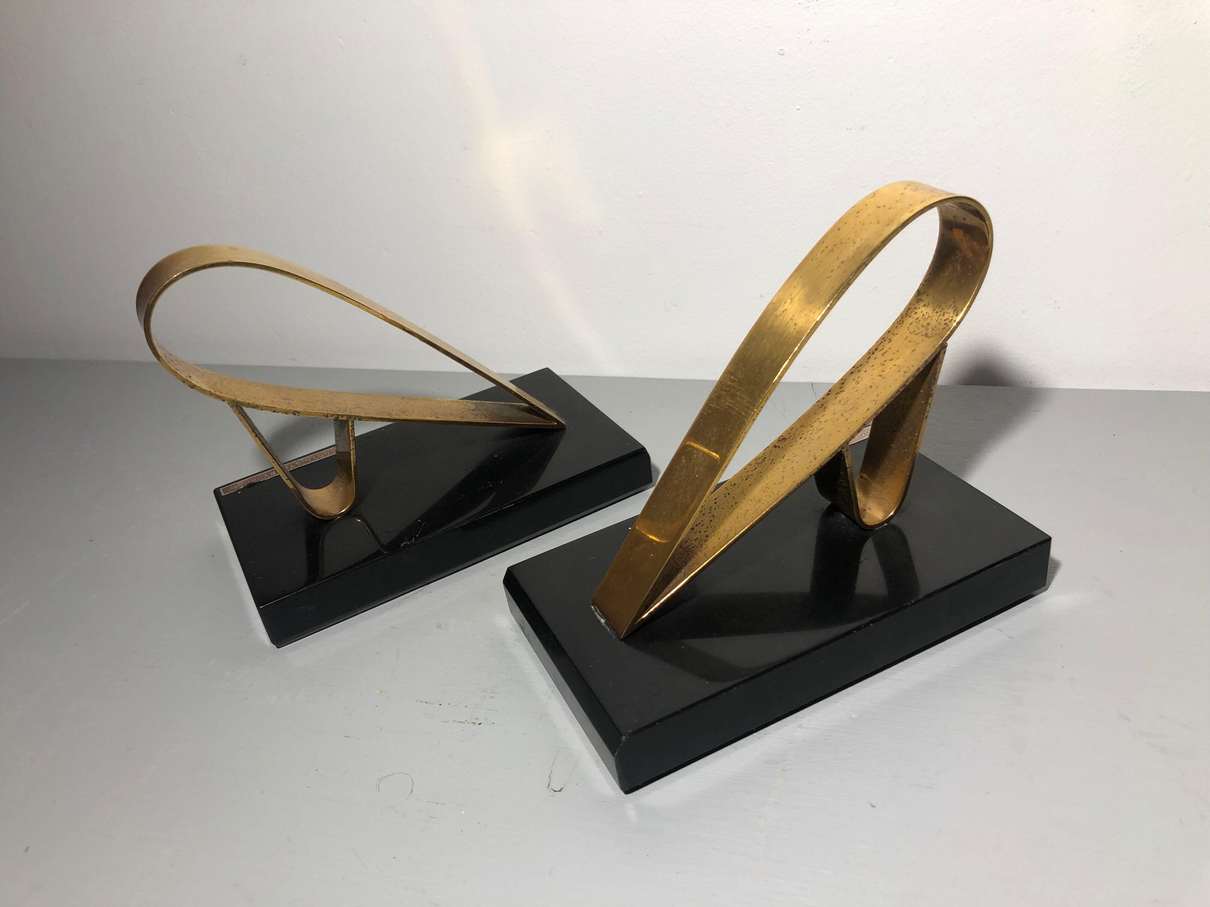 Pair of greenhouses vintage books in gold metal gold starry 1950s/1960s