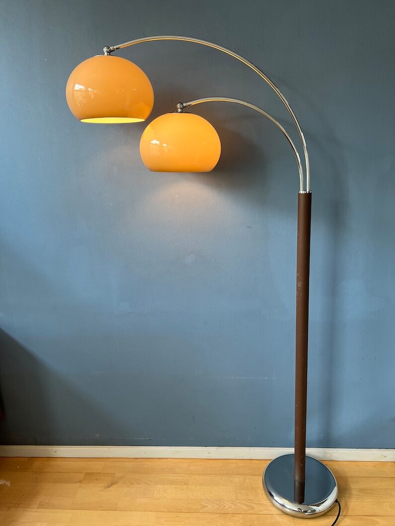 Dijkstra Double Arc Mushroom Lampamp | | d’éclairage de l’ère spatiale Rétro Lumière debout des années 70