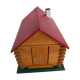 Wooden house furnished vintage toy child