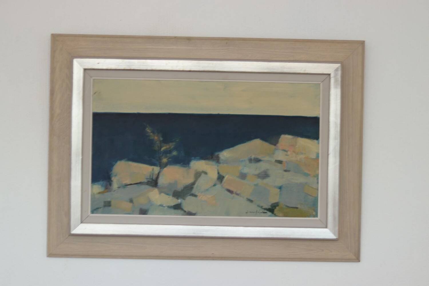 Huile sur toile suédoise – « Paysage côtier » par Arne Aspelin
