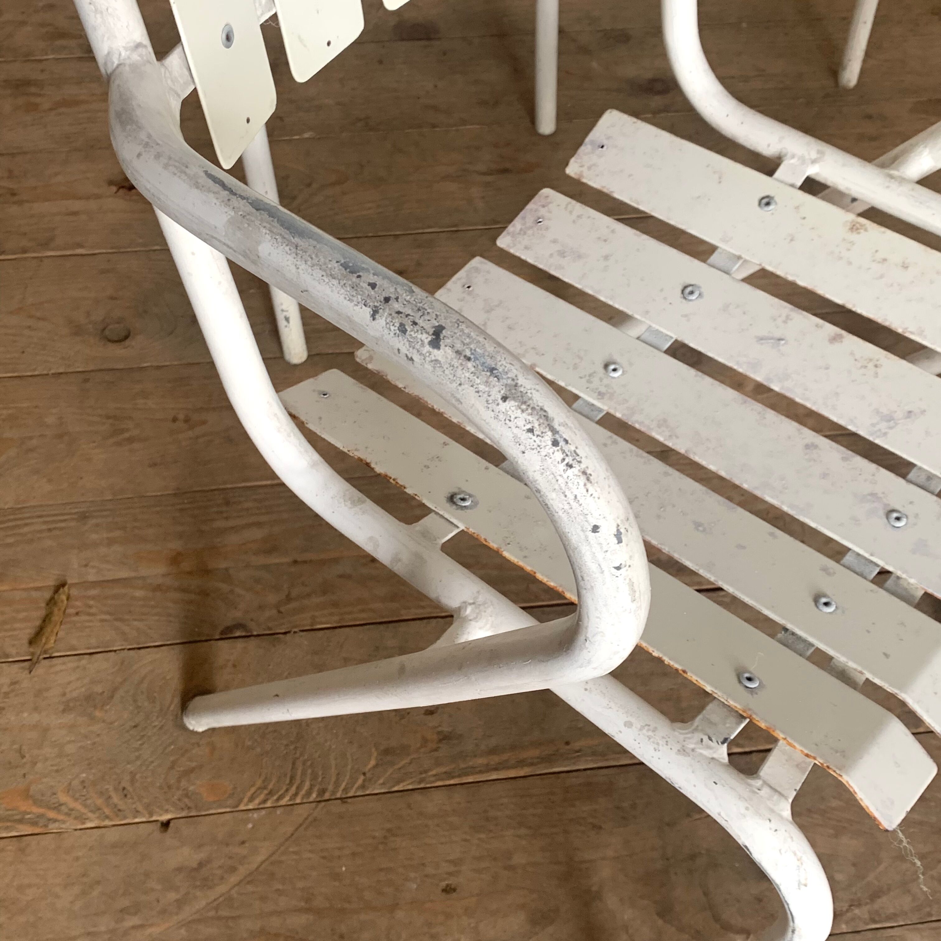 Vintage bistro chairs terrace in galvanized steel - set of 6