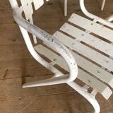 Vintage bistro chairs terrace in galvanized steel - set of 6