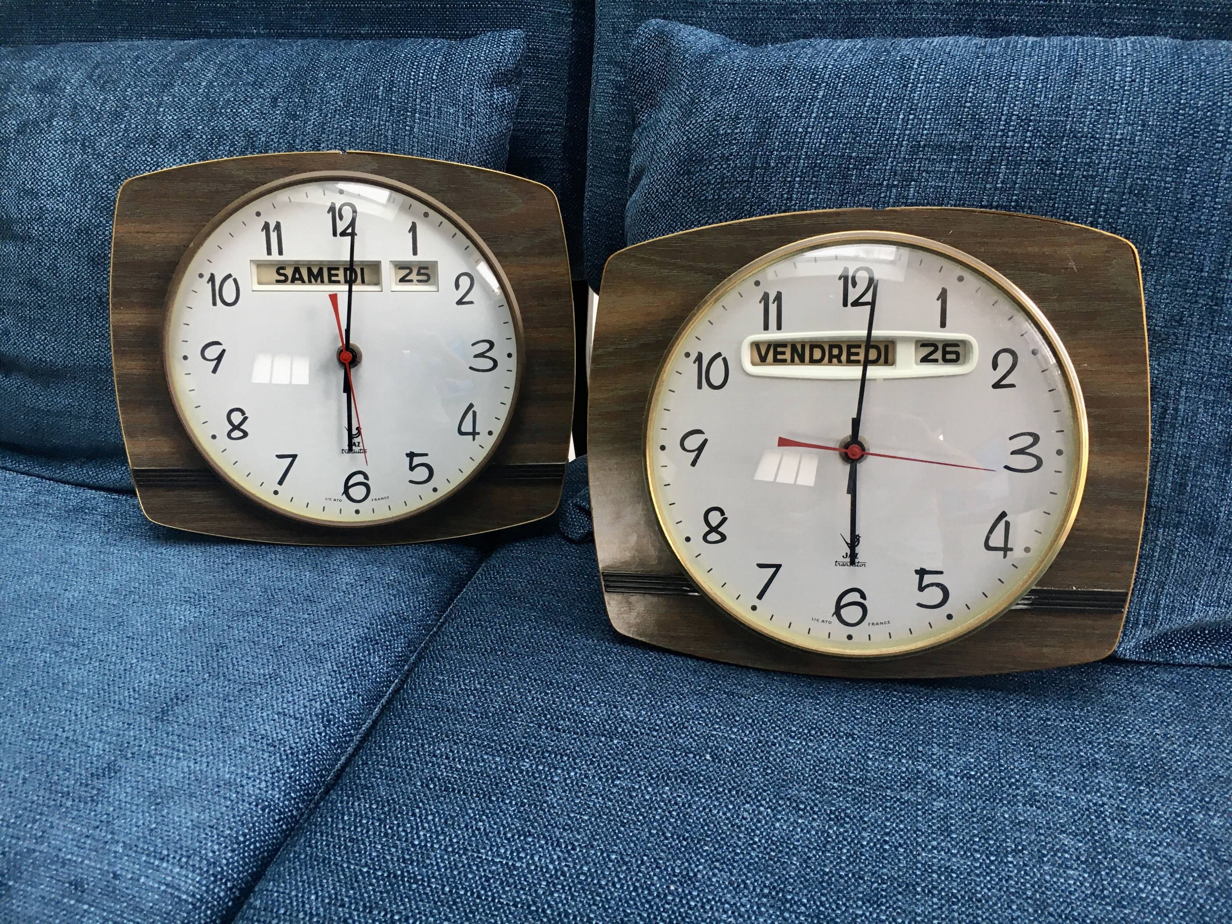 Rare duo of vintage roll clocks JAZ Licato 1960