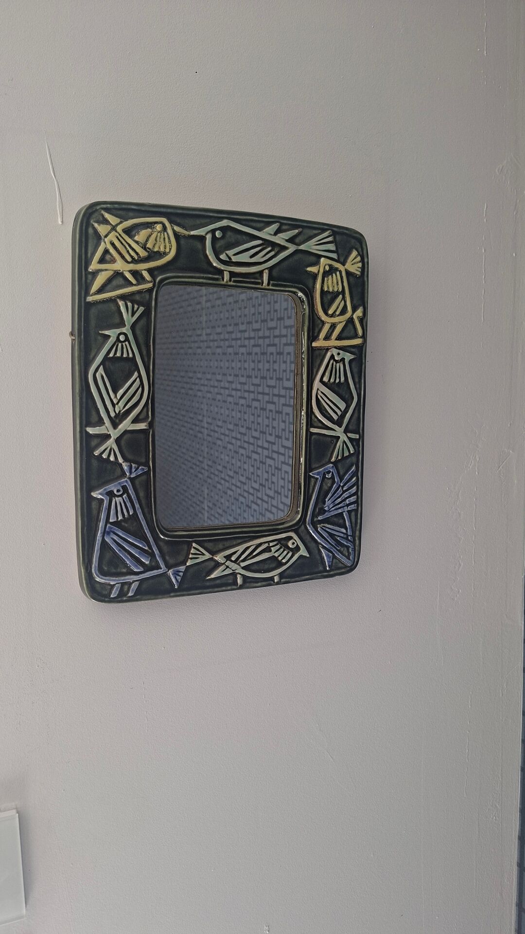 Ceramic Bird Mirror Lisa Larson Harlequin Series / Gustavsberg
