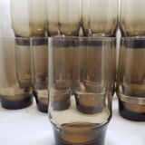 24 verres Hi-ball fumés du milieu du siècle