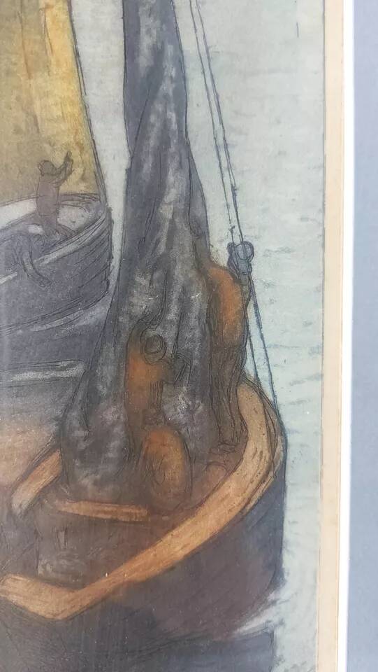 Old painting / print / engraving / lithograph, Georges Pierre Guinegaul