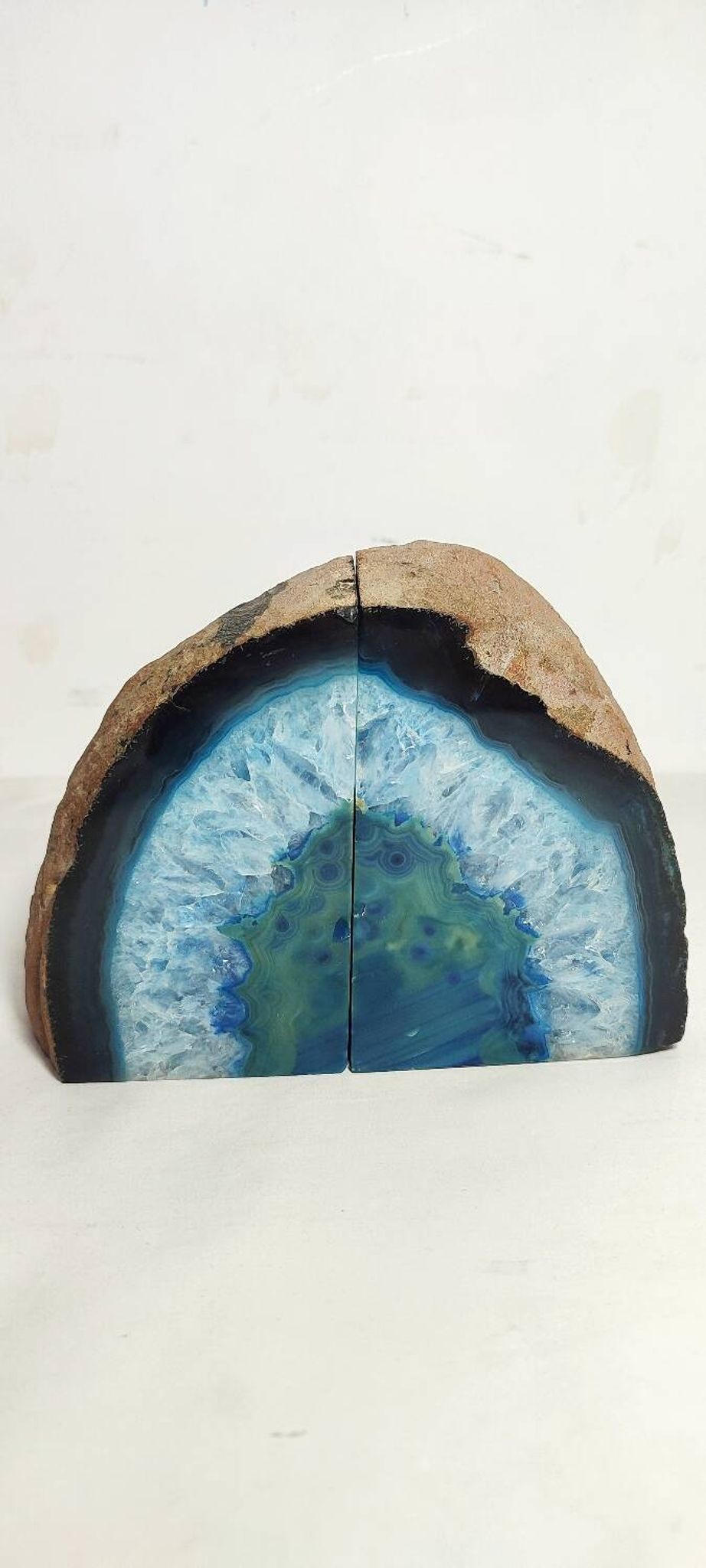 Sujetalibros de ágata azul. Brasil, 1990s.