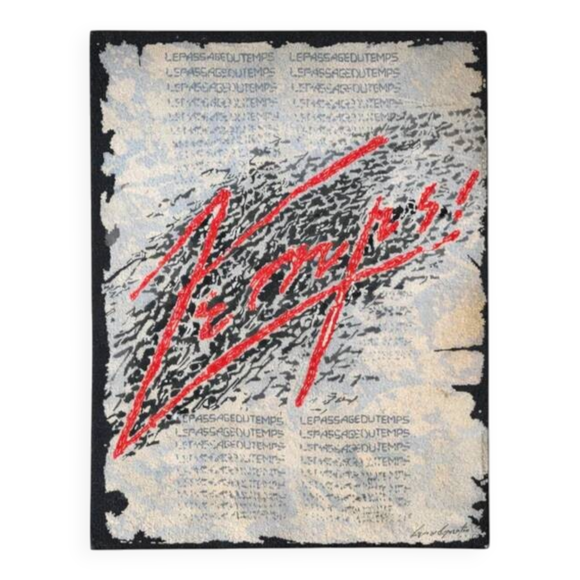 Bernard Quentin The Passage of Time hand-tufted wool art tapestry France 1998