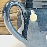 Blue Savoyard pitcher with polka dots