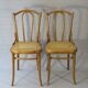 2 Thonet No. 56 chairs from 1900, caned, blond walnut stain