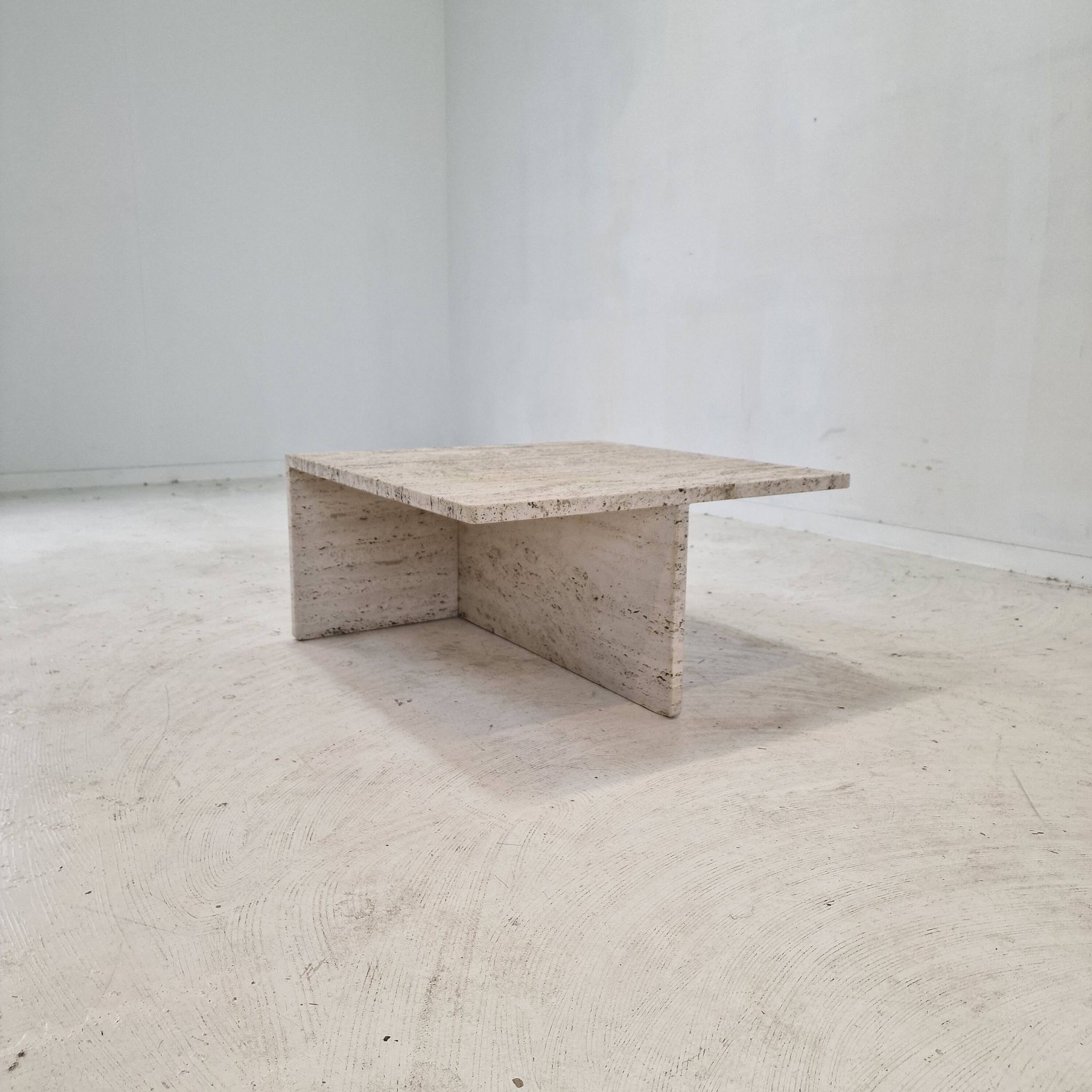 Table Basse Carrée en Travertin par Up & Up Italy, 1970s