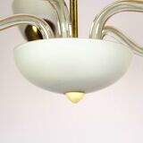 Mid-century steel & glass pendant lamp, 1960s